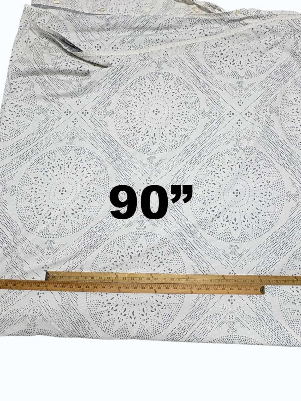 duvet Ralph Lauren Luke Medallion gray white queen button close all cotton